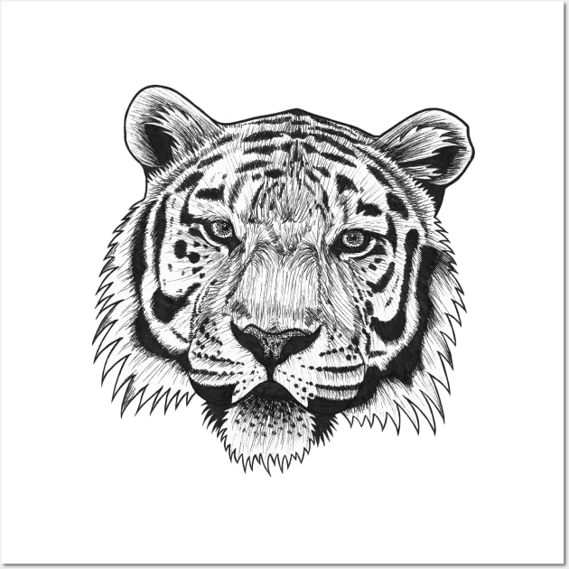 Amur tiger illustration Wall Art by lorendowding